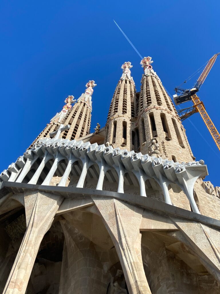 真下から見上げるサグラダ・ファミリア